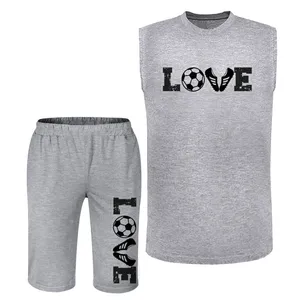 ست تاپ و شلوارک راحتی مردانه مدل A465 طرح فوتبالی