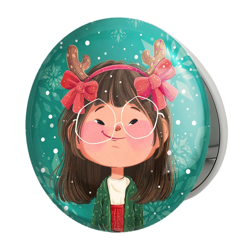 آینه جیبی خندالو طرح دخترانه فانتزی مدل تاشو کد 25718 