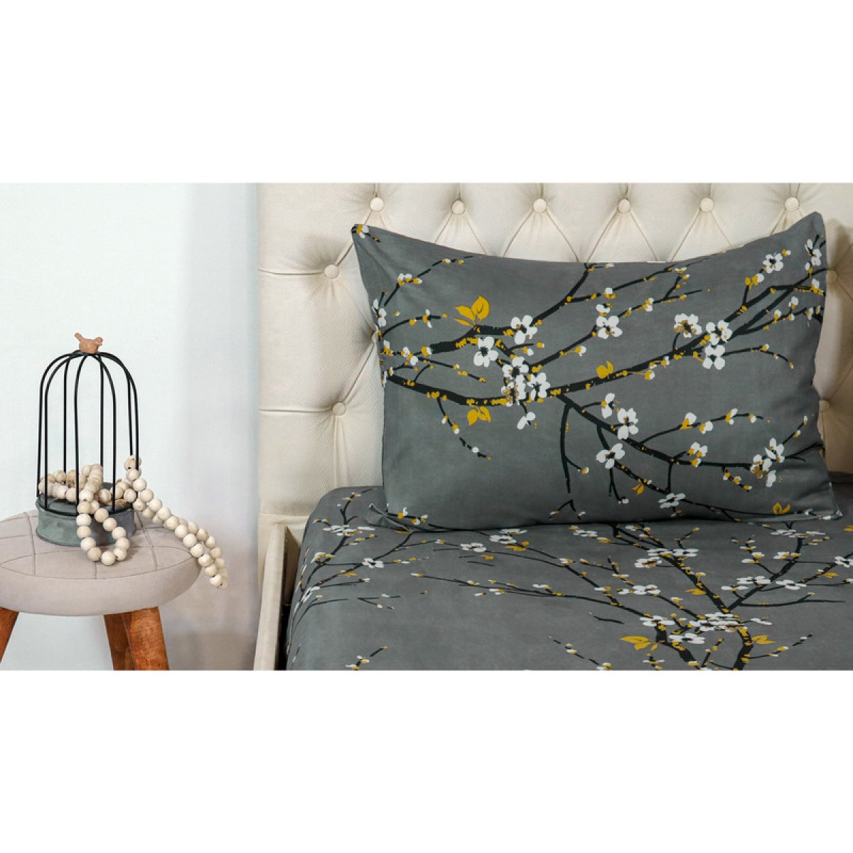 سرویس ملحفه کوکو جم مدل دیجی گل یخ یک نفره 2 تکه