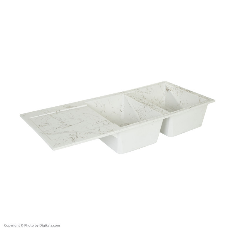 سینک ظرفشویی گرانیت لیگوریا مدل ونیز توکار به همراه مخزن مایع ظرفشویی