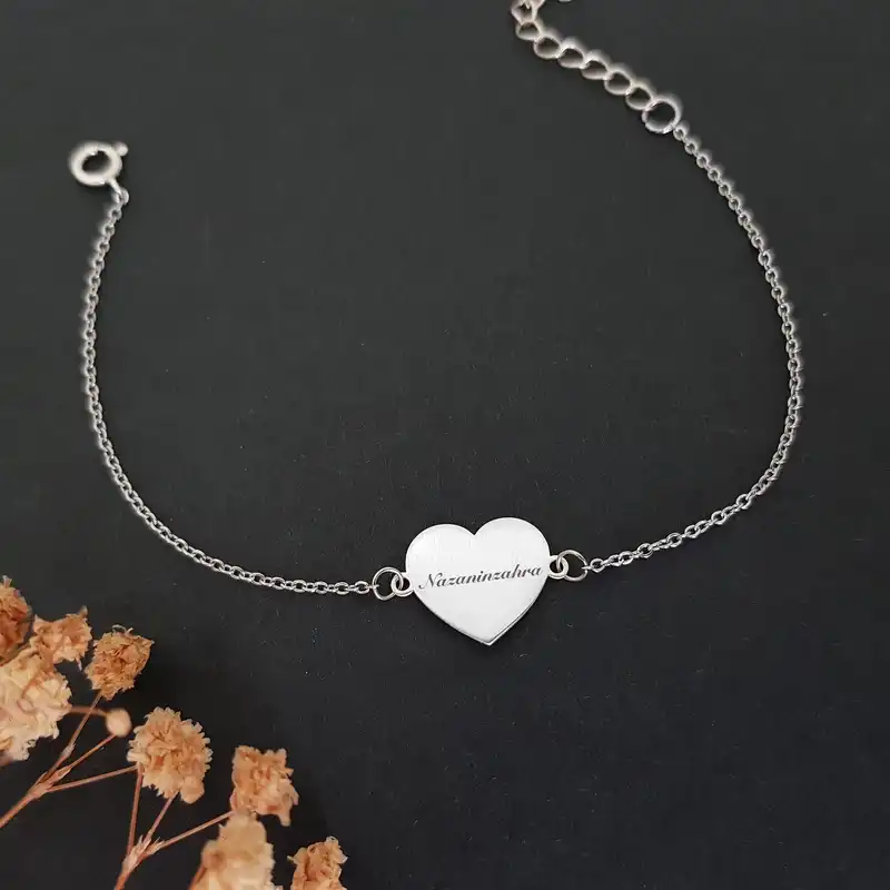 دستبند نقره زنانه ترمه 1 مدل نازنین زهرا کد DN 5090