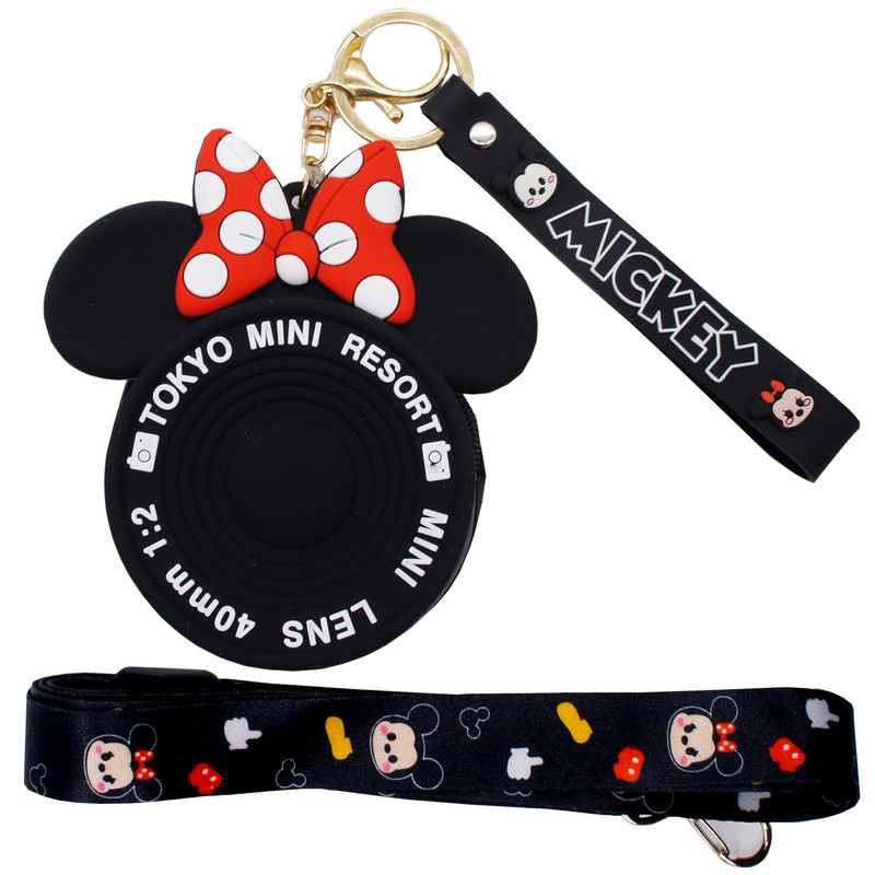  کیف لوازم جانبی رامیلا مدل سیلیکونی فانتزی طرح Silicon_Minnie Mouse+B به همراه بند