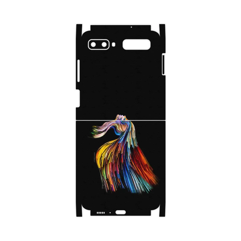 برچسب پوششی ماهوت مدل Rainbow Hair Digital Art-FullSkin مناسب برای گوشی موبایل سامسونگ Galaxy Z Flip
