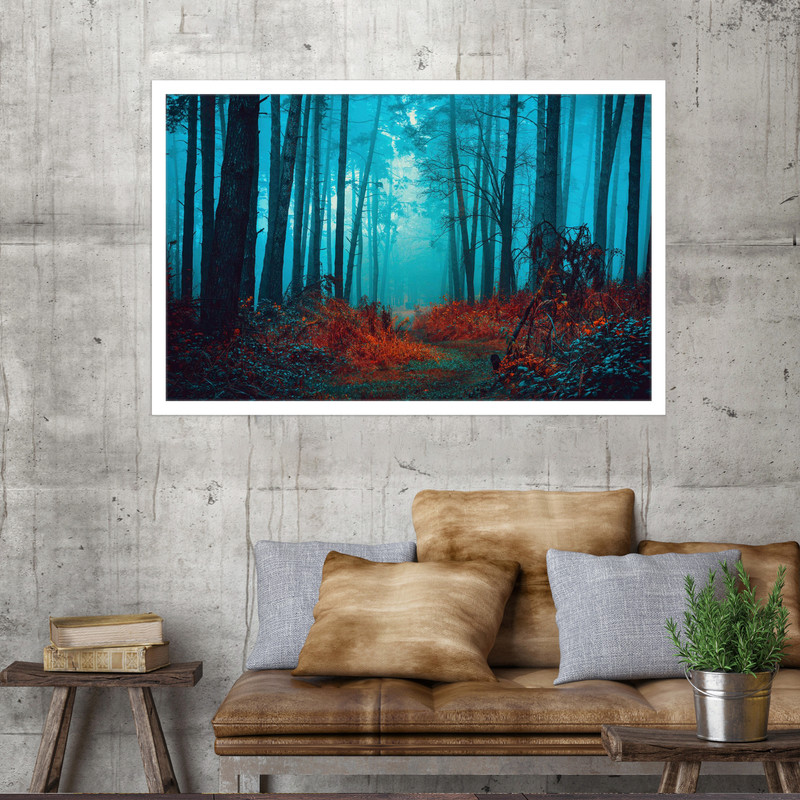 تابلو نوری بکلیت طرح جنگل مه آلود مدلW-MO1495