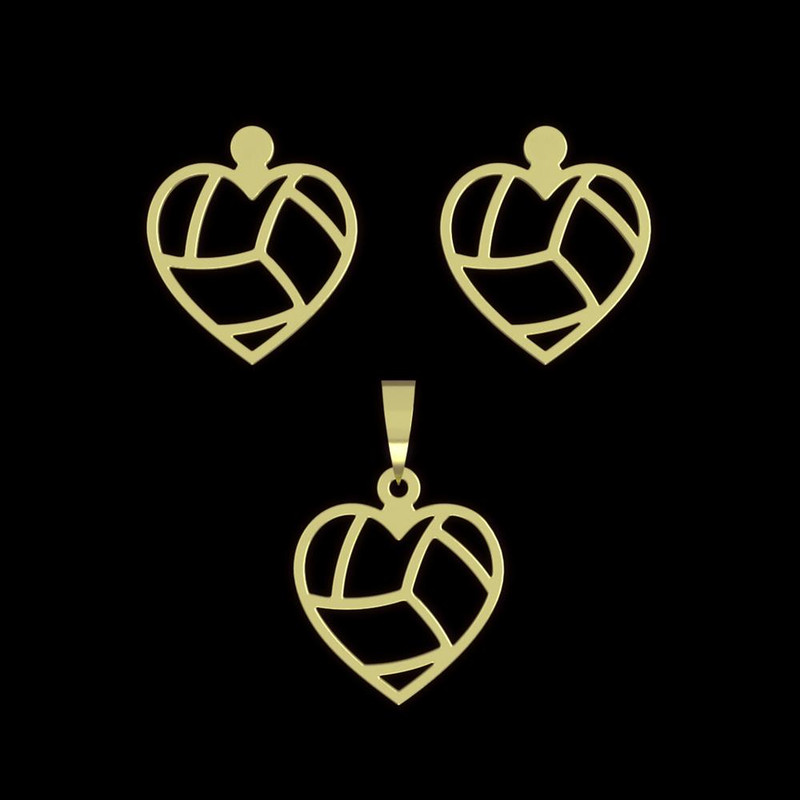 نیم ست طلا 18 عیار زنانه مدوپد مدل قلب کد NA11176