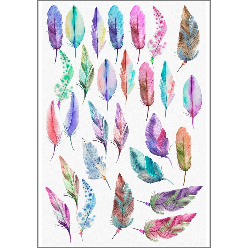 برچسب مدل پرهای رنگی