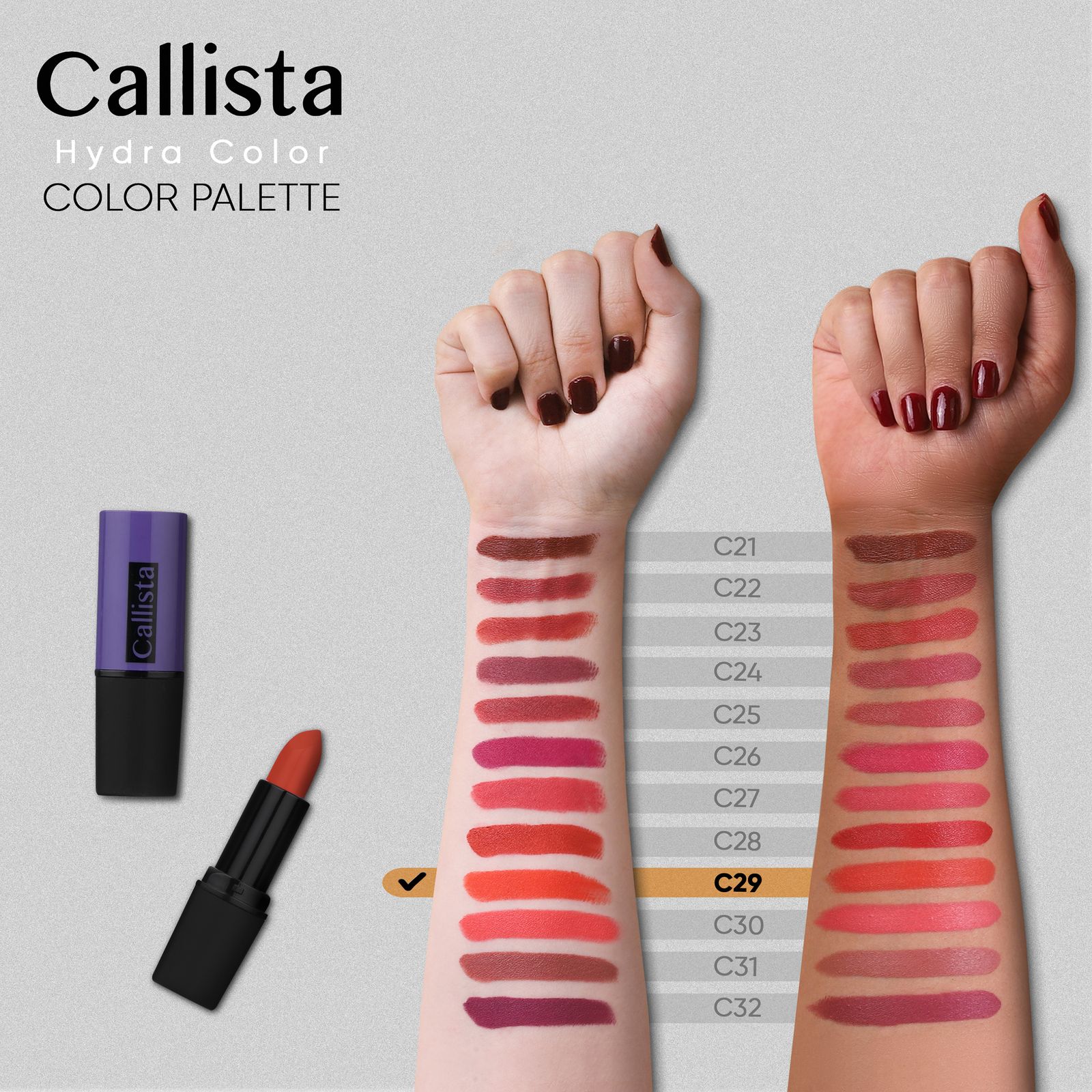 رژ لب جامد کالیستا سری Hydra Color شماره C29 - - 2