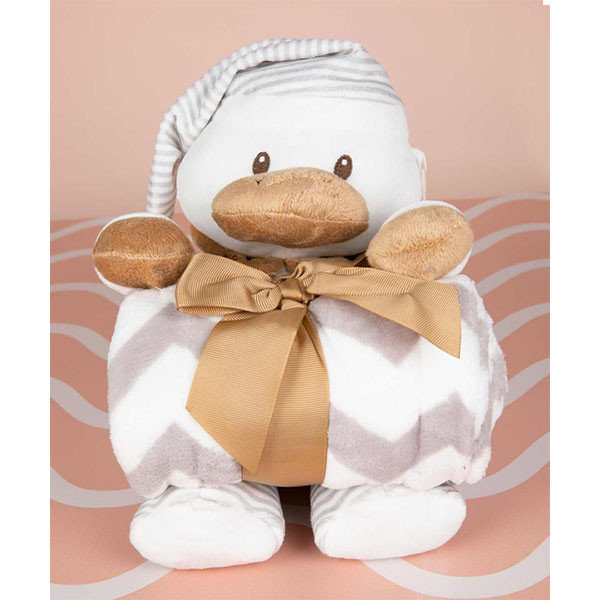 پتو نوزاد دکو مدل Duck سایز 23x18 سانتی متر به همراه عروسک