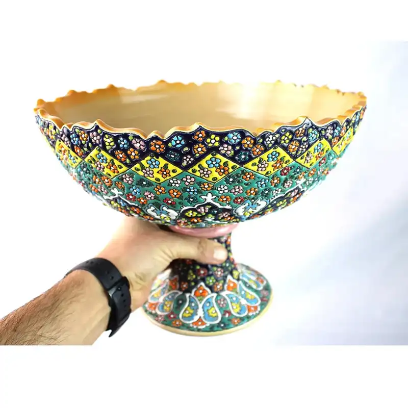 میوه خوری میناکاری مدل پایه دار کد m30