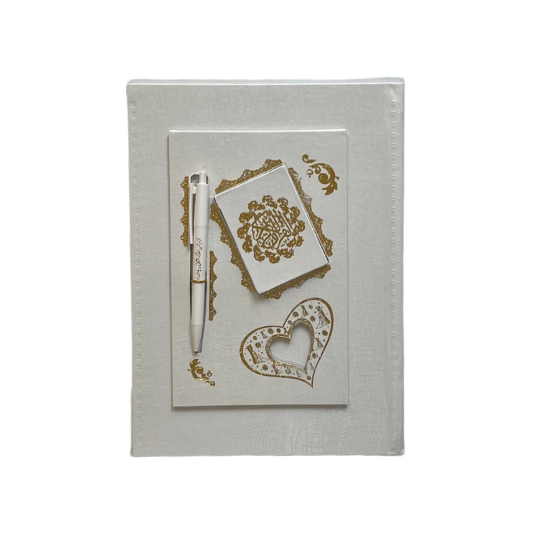 دفتر بله برون مدل خوشبختی به همراه خودکار و قرآن