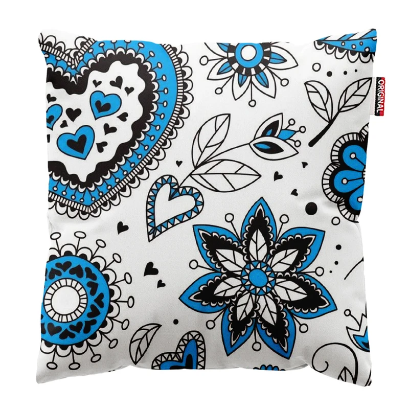 کوسن پاد آفرین طرح گل و قلب کد 1742 سایز 30*30 سانتی متر