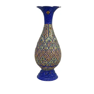 گلدان میناکاری اسماعیلی مدل خمره ای نقش برجسته کد 841159-5