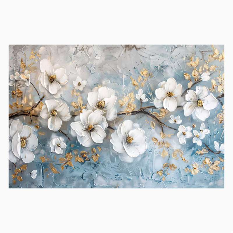 فرش پارچه‌ای مدل فرشینه طرح نقاشی گل کد AR3058779