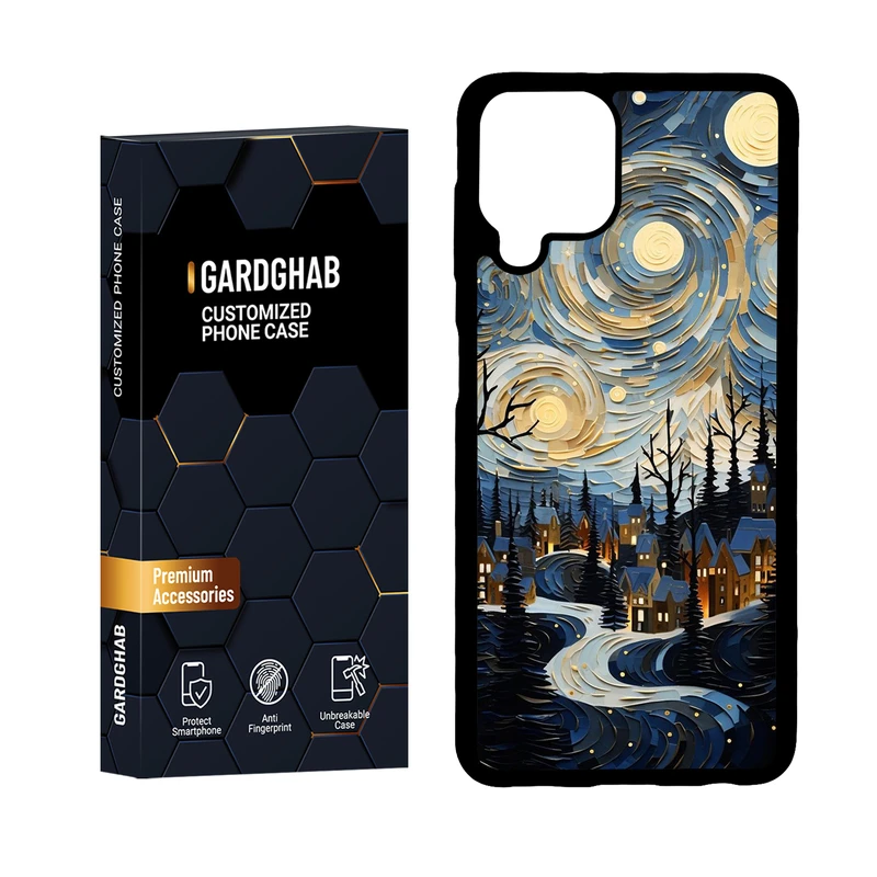   کاور گارد قاب مدل پشت گلس هنری مناسب برای گوشی موبایل سامسونگ Galaxy A22 4G