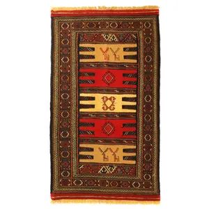    گلیم دستبافت دو متری مدل تمام بافت خراسان کد 1403300