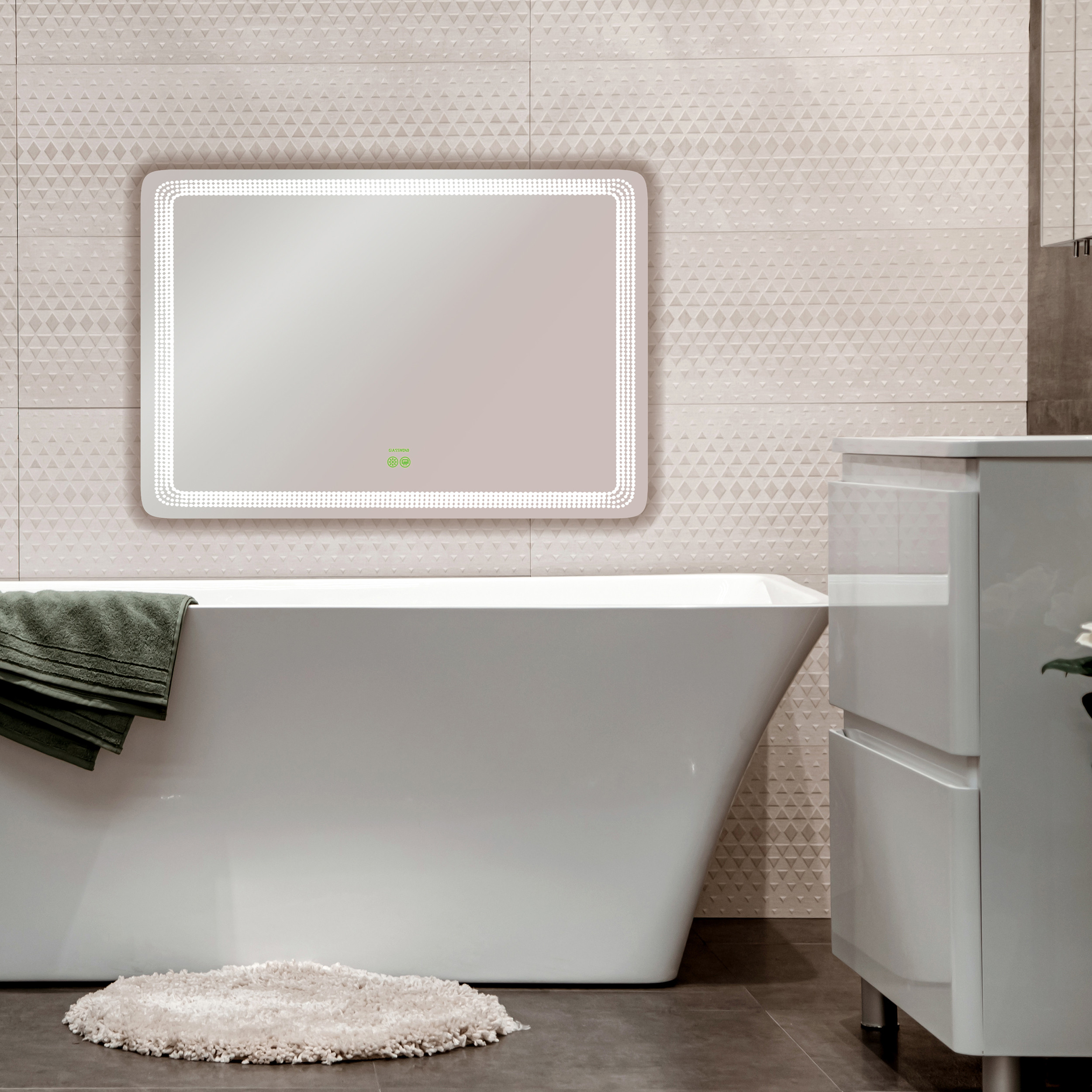 آینه سرویس بهداشتی گلسموند مدل مستطیل ضدبخار هوشمند کد HLW-S/M آینه سرویس بهداشتی گلسموند مدل مستطیل ضدبخار هوشمند کد HLW-S/M