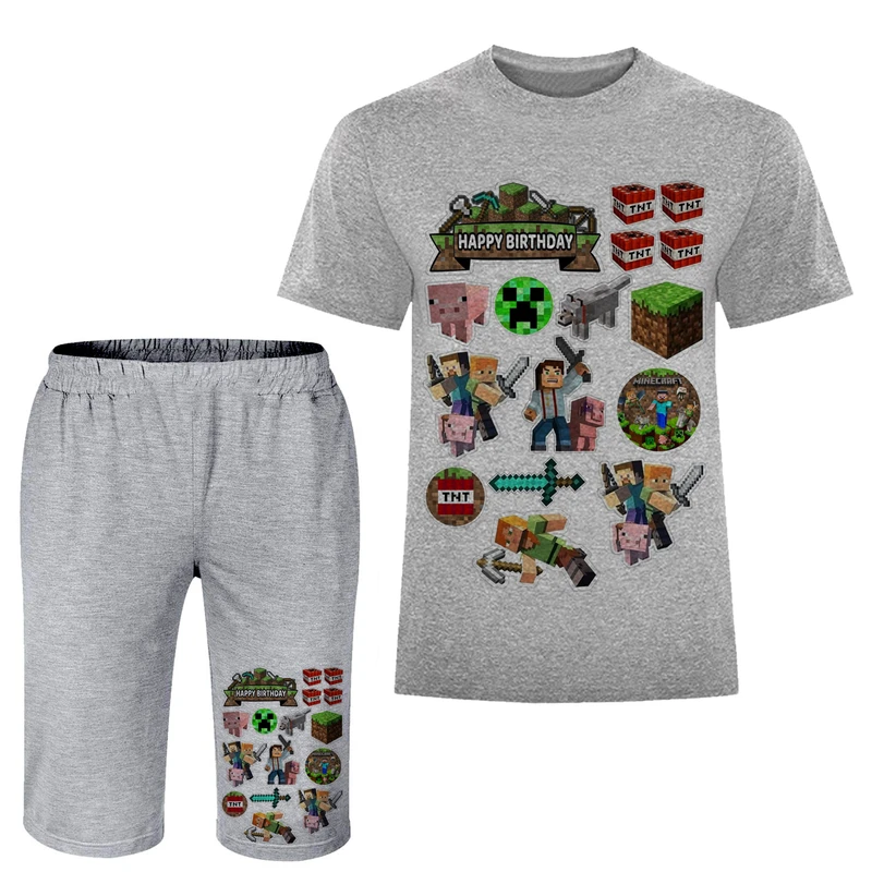 ست تی شرت و شلوارک مردانه مدل ماینکرفت A215
