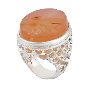 انگشتر نقره مردانه بازرگانی میلادی مدل رکاب دست ساز استاد سبحان قاسمی کد AM_2757