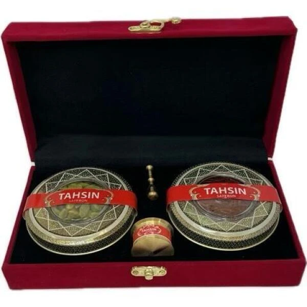 زعفران نگین تحسین - 1 مثقال به همراه هل  - 10 گرم و هاون