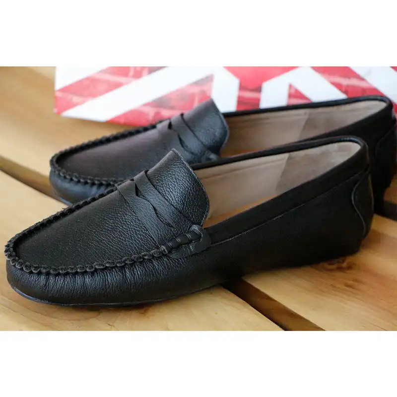 کفش کالج زنانه لی کوپر مدل LOFERS LC- SPLIT BLK