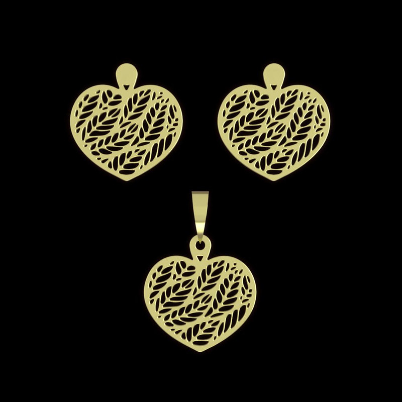 نیم ست طلا 18 عیار زنانه مدوپد مدل قلب کد NA11409