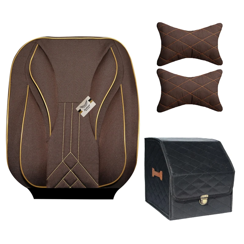 روکش صندلی خودرو سوشیانت مدل سناتور مناسب برای پژو پارس به همراه پشت گردنی و باکس صندوق