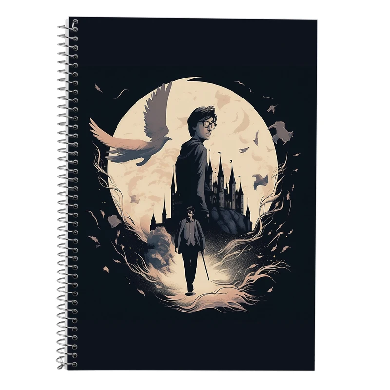 دفتر زبان 50 برگ مدوپد مدل سه خط طرح هری پاتر harrypotter کد DF10311