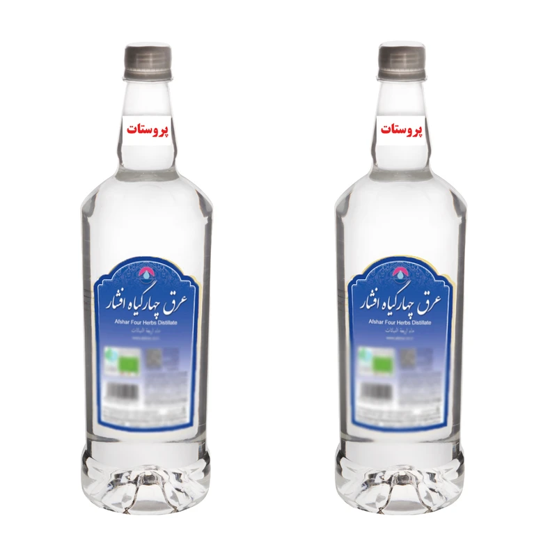 عرق چهارگیاه پروستات افشار - 1 لیتر بسته 2 عددی