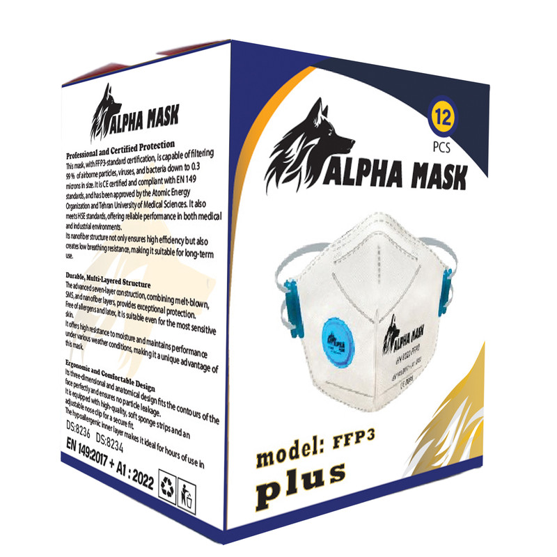 ماسک تنفسی مدل دو سوپاپ کد N99 ماسک تنفسی مدل دو سوپاپ کد N99
