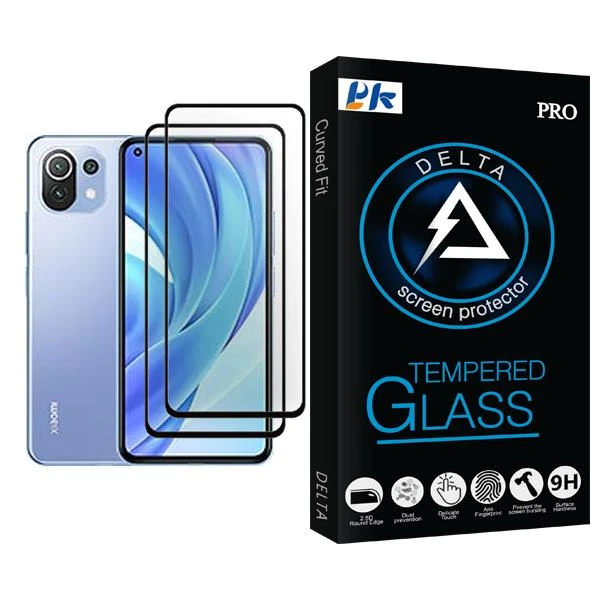 محافظ صفحه نمایش پی کی مدل Delta Glass MIX002 مناسب برای گوشی موبایل شیائومی Mi 11 Lite بسته دو عددی