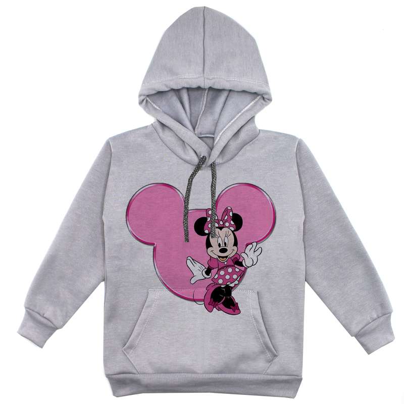 هودی دخترانه مدل میکی موس F49 رنگ طوسی