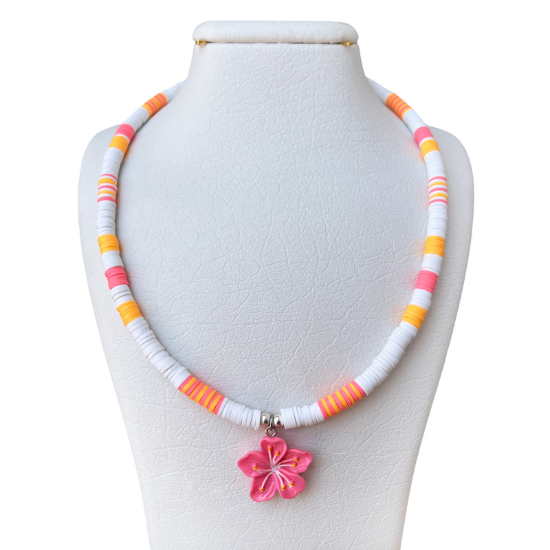 گردنبند دست ساز زنانه مدل فیمو و گل 