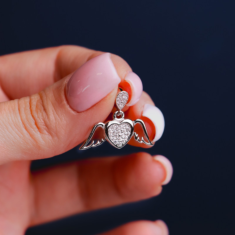 آویز گردنبند نقره زنانه جی تی ای مدل بال فرشته