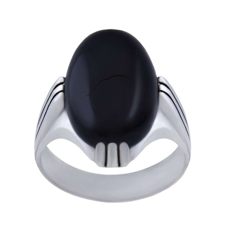 انگشتر نقره مردانه بازرگانی میلادی مدل عقیق اصل کد AM_058