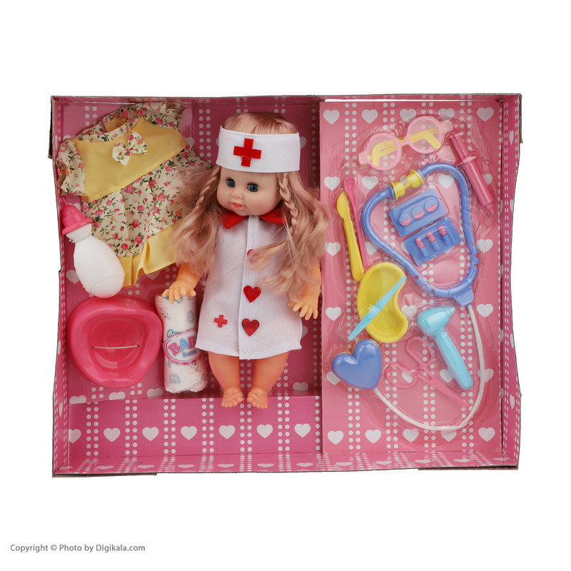 عروسک بیبی بورن طرح پزشک مدل MV644-20 ارتفاع 32 سانتی متر