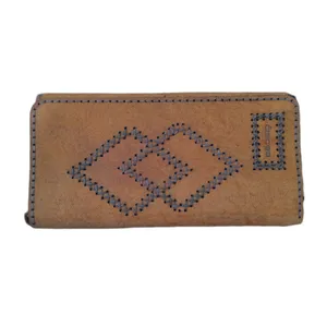 کیف پول مدل چرم طبیعی بزی دقت طرح لوزی کد NG-z11