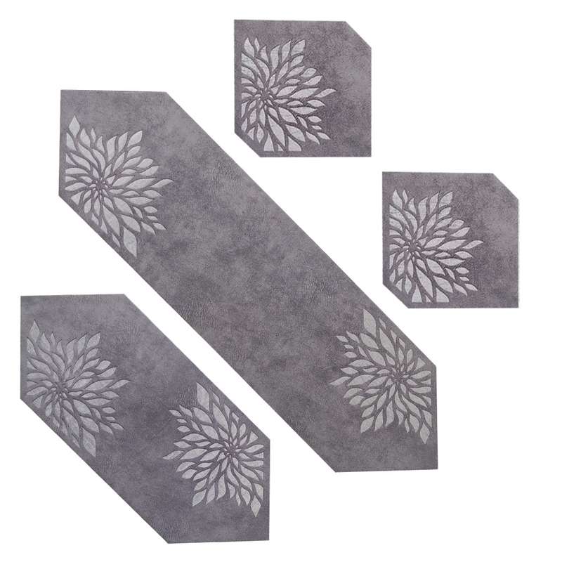 ست رومیزی 4 تکه مدل مخمل 2لایه کد M4