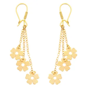 گوشواره طلا 18 عیار زنانه طلای مستجابی مدل گل کد 3