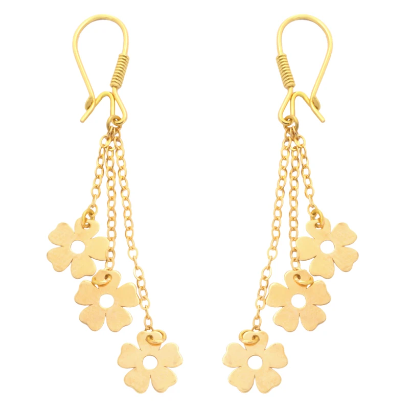 گوشواره طلا 18 عیار زنانه طلای مستجابی مدل گل کد 3