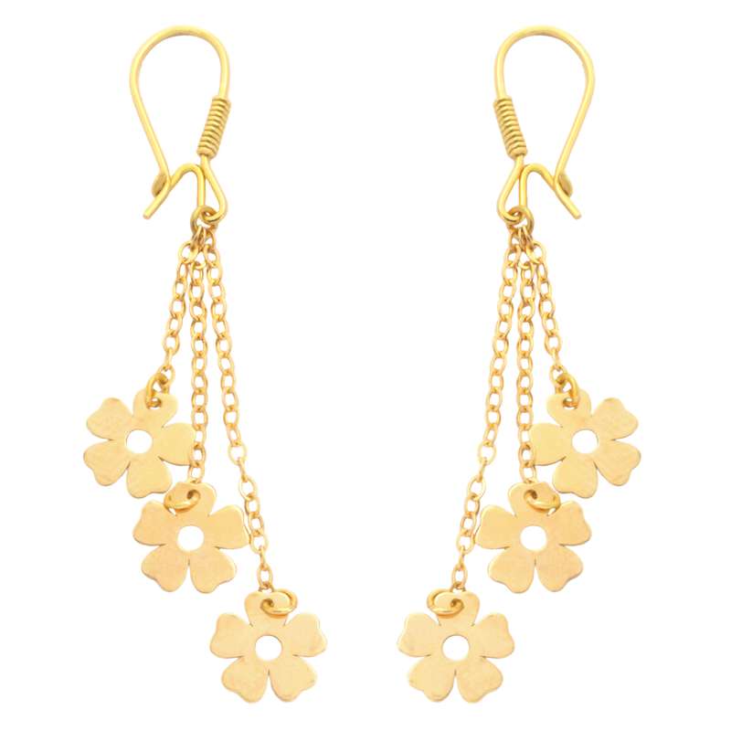 گوشواره طلا 18 عیار زنانه طلای مستجابی مدل گل کد 3