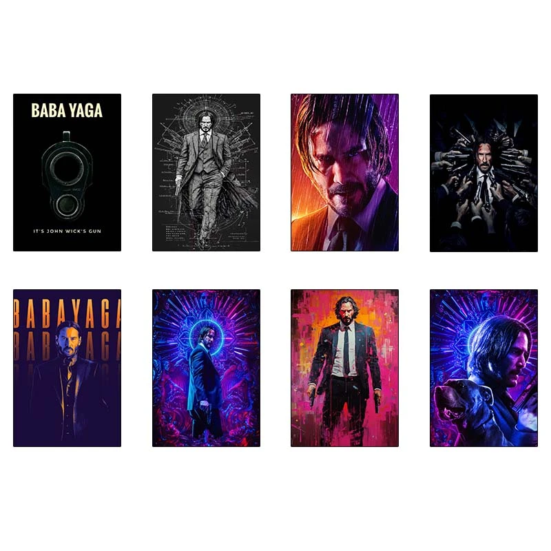 پوستر کارنيکا طرح جان ویک John Wick کد 25145 مجموعه 8 عددی