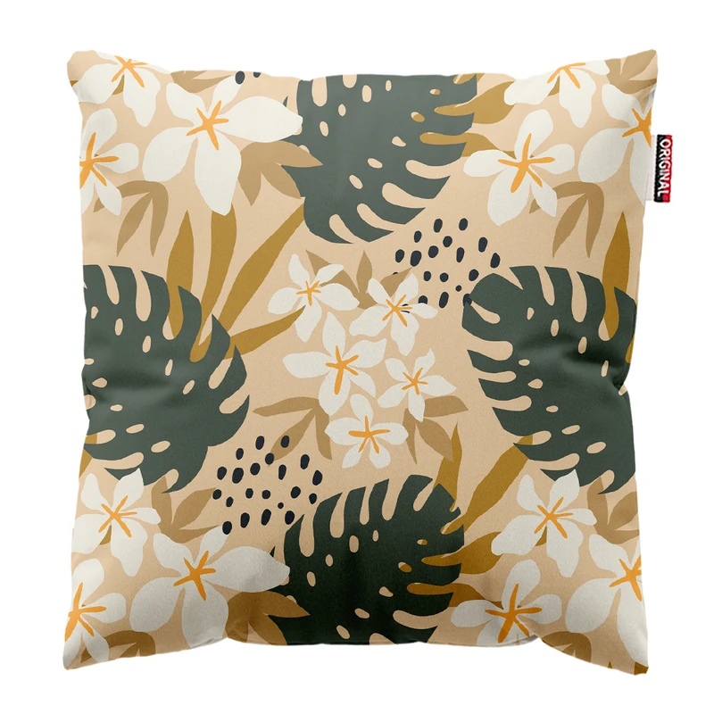 کوسن پاد آفرین مدل فانتزی طرح گل و برگ کد PK402101 سایز 40*40 سانتی متر