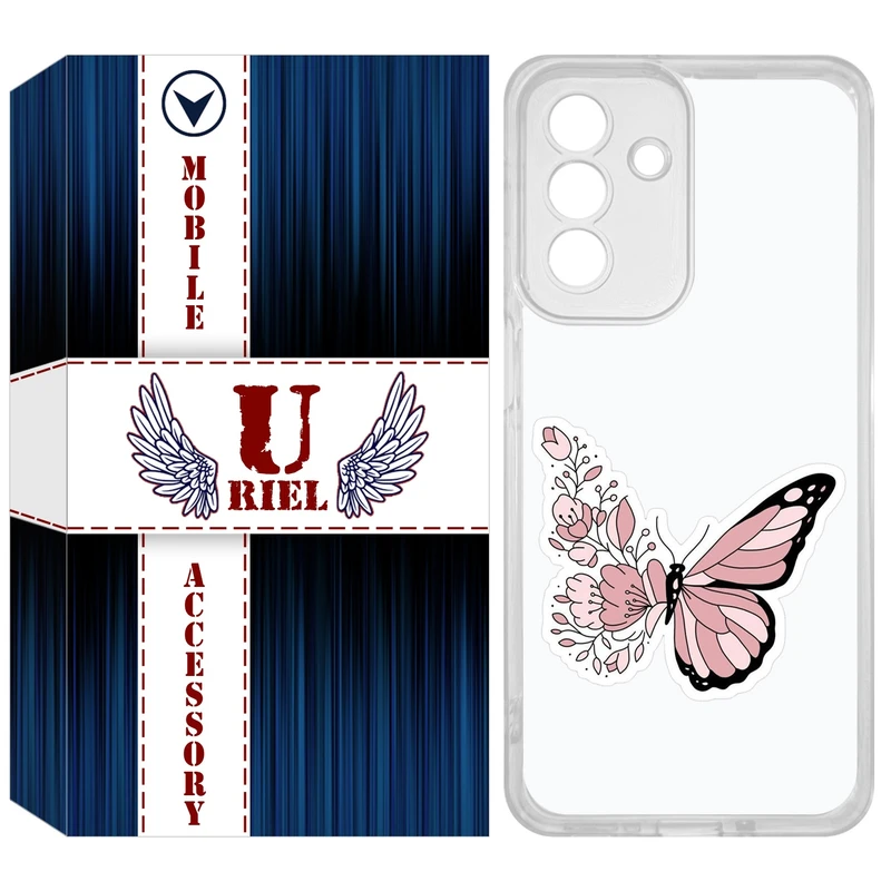 کاور یوریل مدل Clear کد 98 طرح پروانه مناسب برای گوشی موبایل سامسونگ Galaxy A56