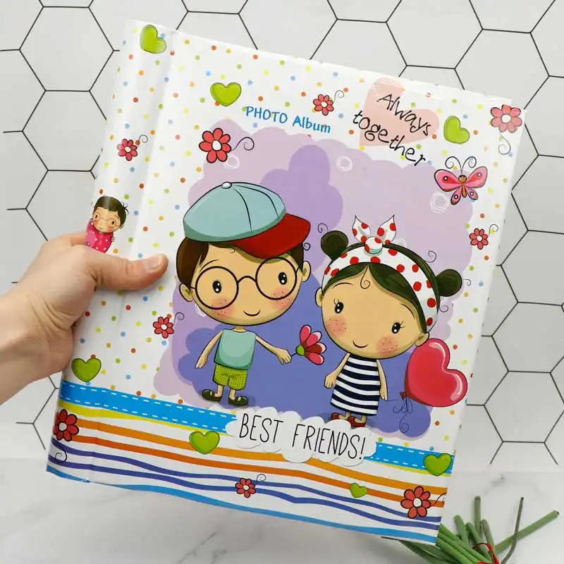 آلبوم عکس کودک مدل چسبی طرح دختر و پسر