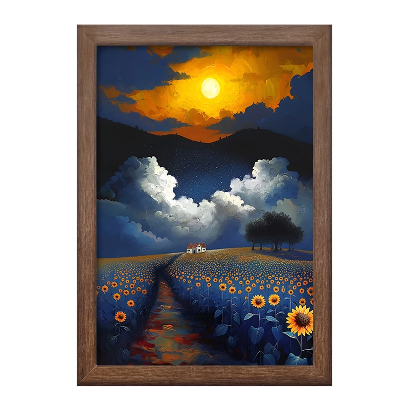 تابلو خندالو طرح مزرعه آفتابگردان کد F5089