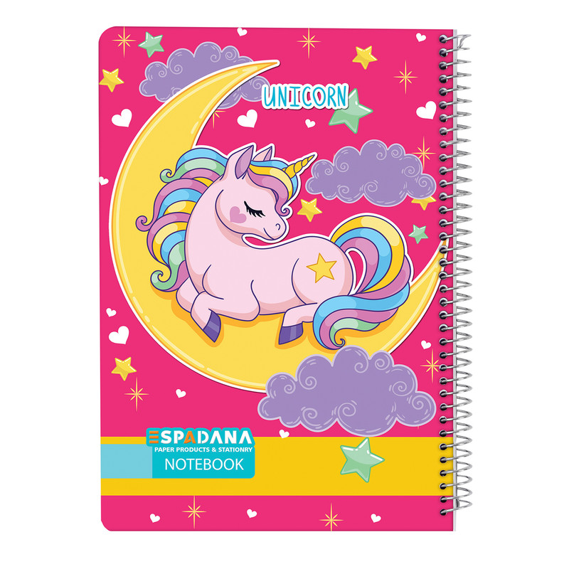 دفتر مشق 100 برگ اسپادانا طرح اسب تک شاخ کد ATS3