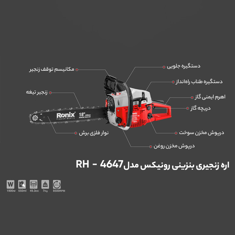 اره زنجیری بنزینی رونیکس مدل RH-4647