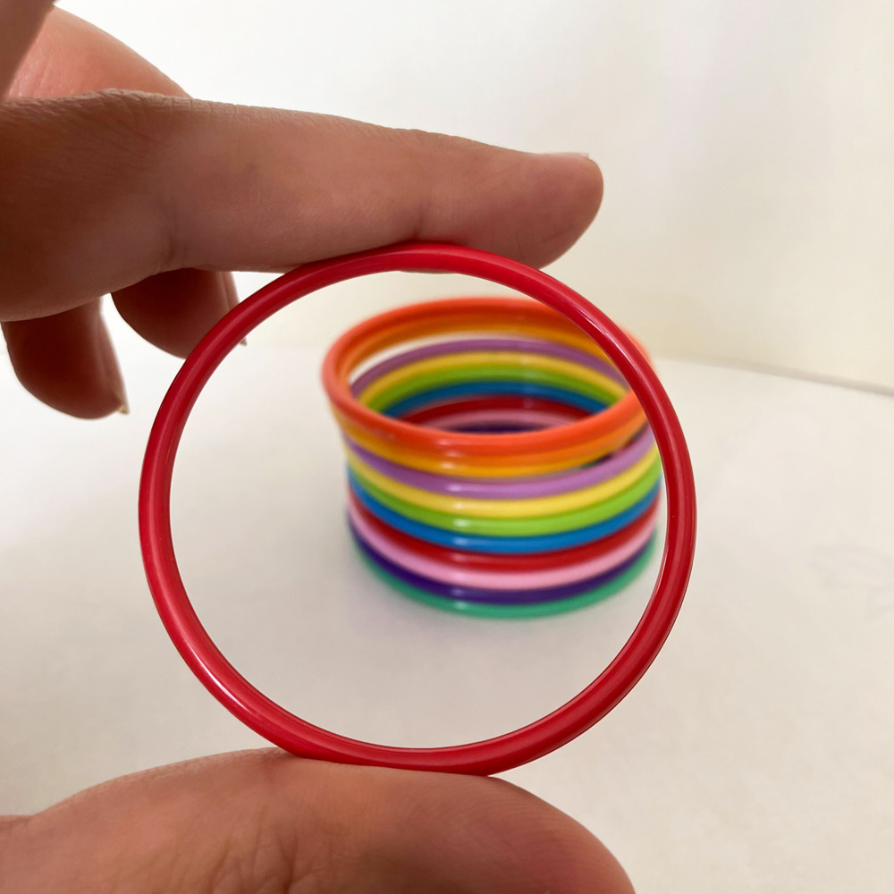 النگو دخترانه مدل رنگین کمانی 2 کد Fr104 بسته 12 عددی