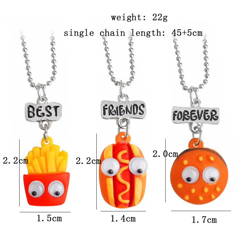 گردنبند دخترانه مدل ساندویچ ها مجموعه 3 عددی گردنبند دخترانه مدل ساندویچ ها مجموعه 3 عددی