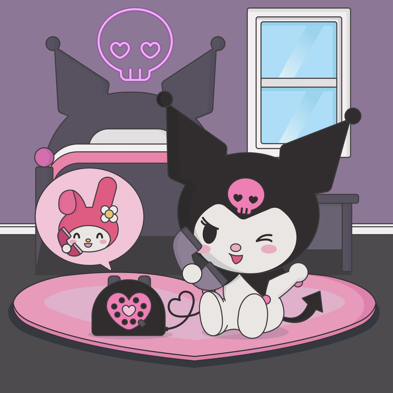فرش پارچه ای مدل kuromi کد p1
